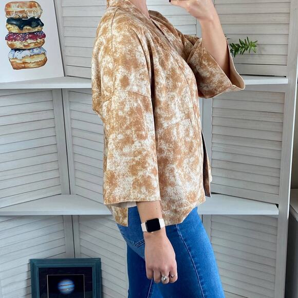 Solitaire brown faux suede open jacket - Picture 3 of 8